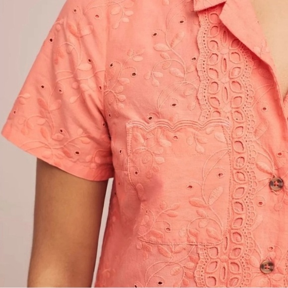 Anthropologie Maeve crop eyelet embroidered top - Picture 3 of 8